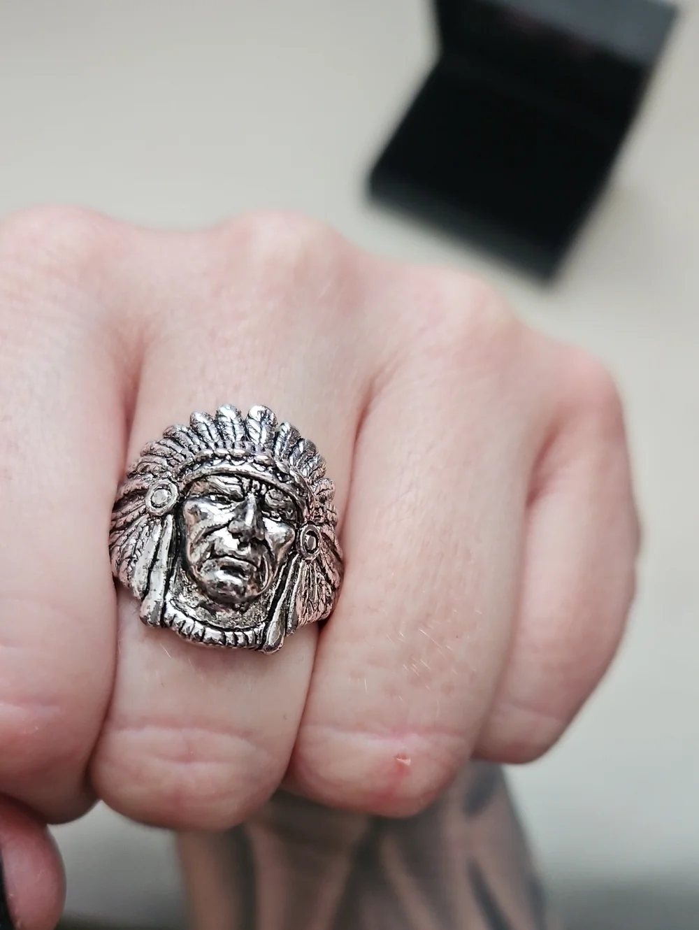 Eldorado Club For Pinup Couture Silver-Tone Native Chief Statement Ring